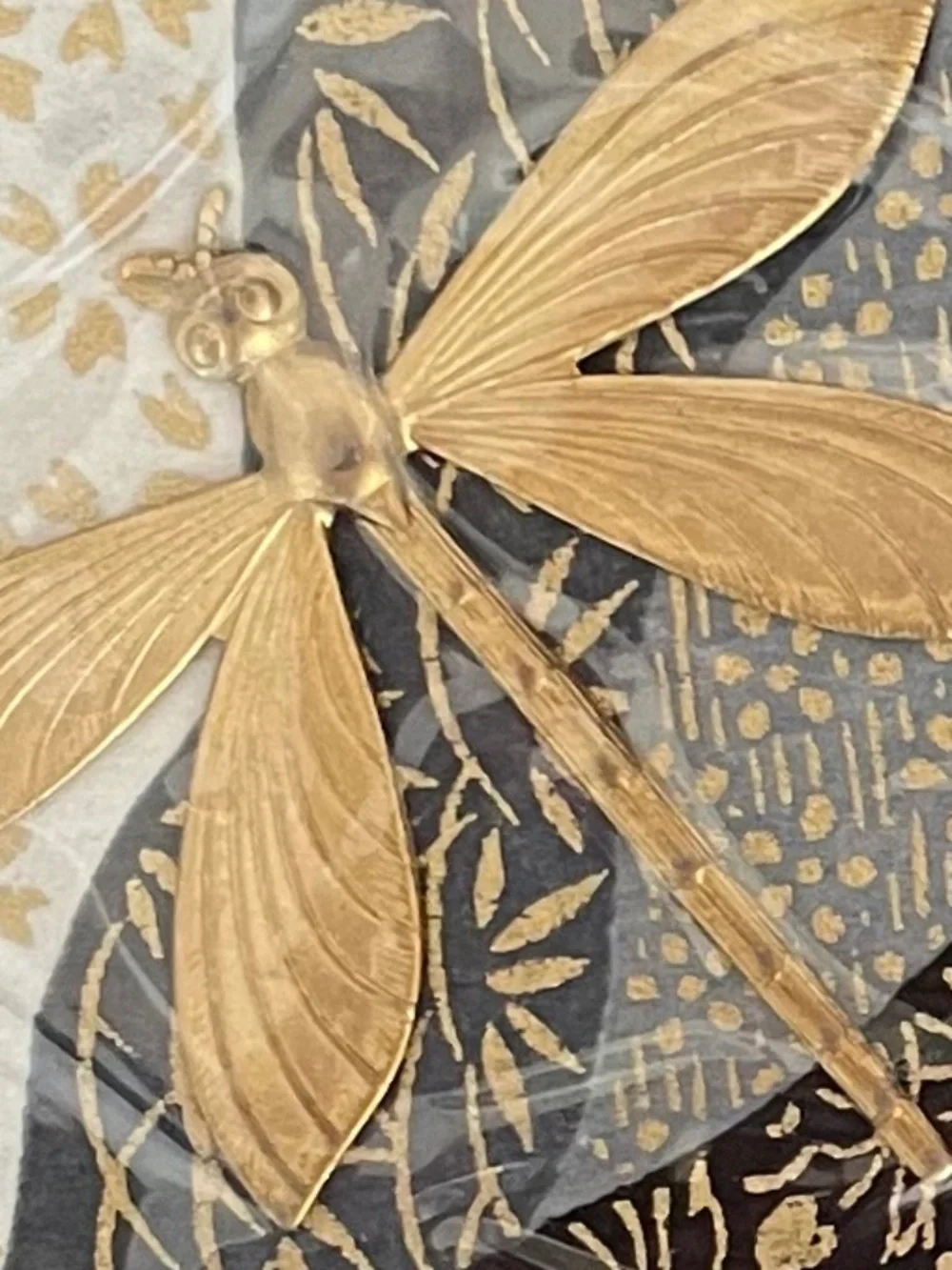 Beautiful Origami Paper and Metal Dragonfly Passport Holder